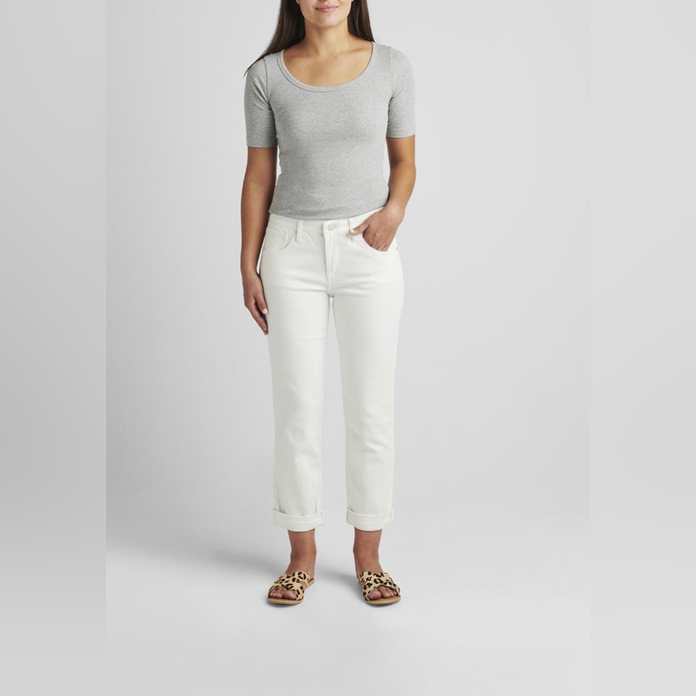 Carter Mid Rise Girlfriend Jeans "white"